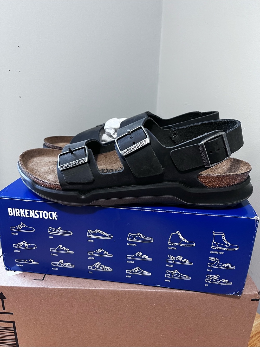 Birkenstock Men's Black Milano Sandals